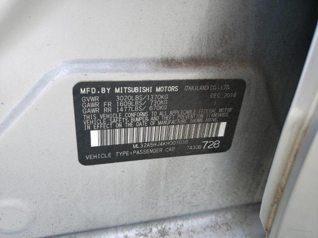 2019 MITSUBISHI MIRAGE LE ML32A5HJ4KH007038