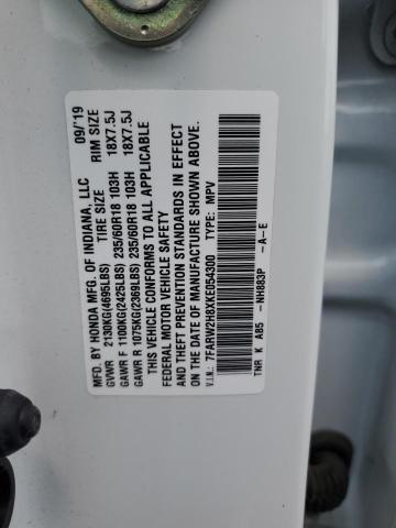 2019 HONDA CR-V EXL - 7FARW2H8XKE054300