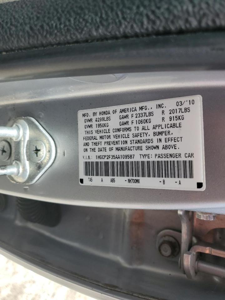 1HGCP2F35AA109587 2010 Honda Accord Lx
