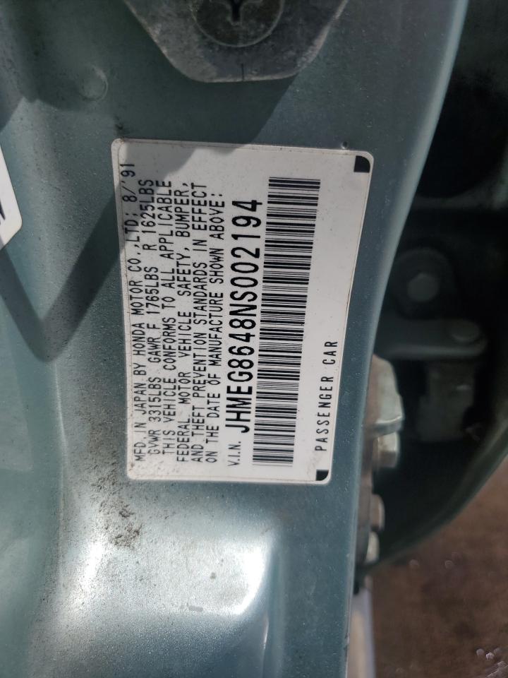 JHMEG8648NS002194 1992 Honda Civic Dx JHMEG8648NS002194 1992 Honda Civic Dx