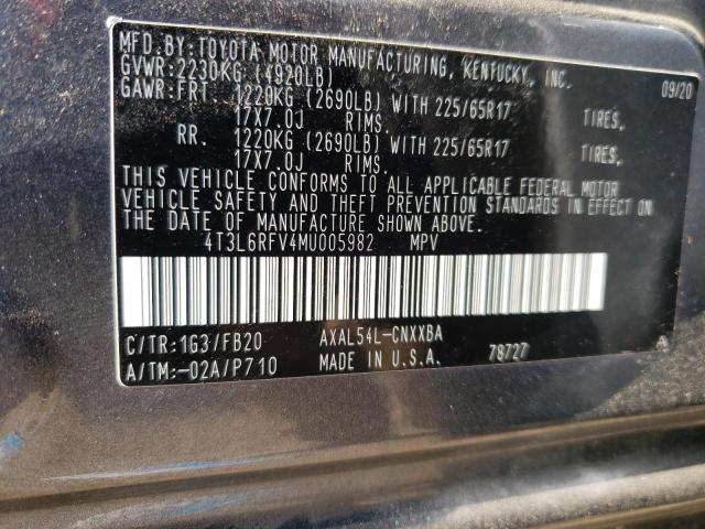 VIN 4T3L6RFV4MU005982 2021 Toyota RAV4, LE no.13