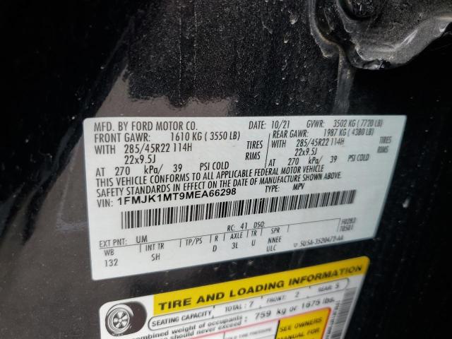 2021 Ford Expedition Max Platinum VIN: 1FMJK1MT9MEA66298 Lot: 61379644