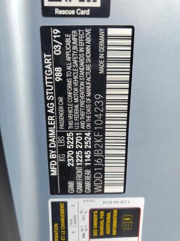 2019 Mercedes-Benz E 450 4Matic VIN: WDD1J6JB2KF104239 Lot: 62281574