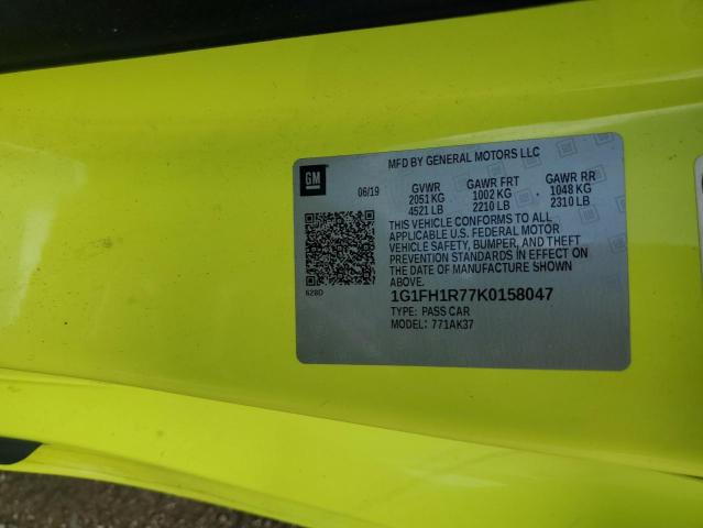 2019 Chevrolet Camaro Ss VIN: 1G1FH1R77K0158047 Lot: 60860704