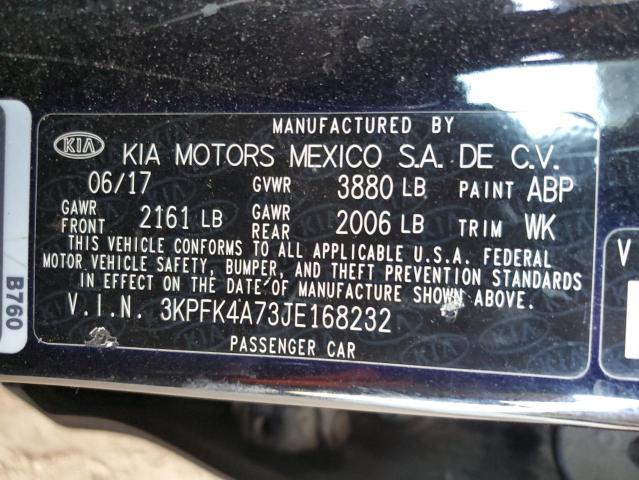 VIN 3KPFK4A73JE168232 2018 KIA Forte, LX no.12