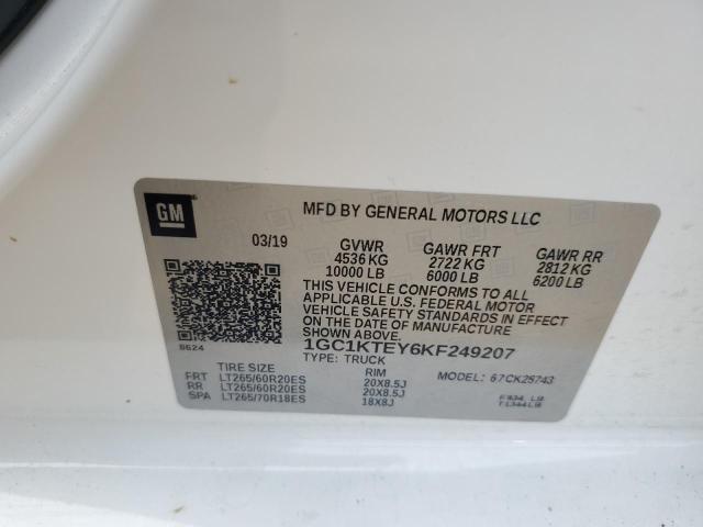2019 CHEVROLET SILVERADO - 1GC1KTEY6KF249207