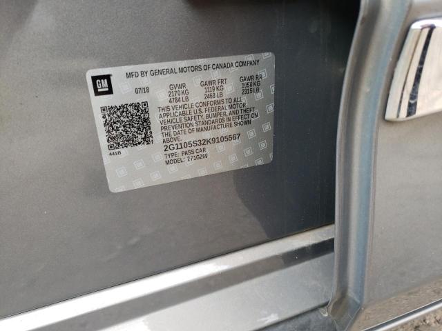 2019 Chevrolet Impala Premier VIN: 2G1105S32K9105567 Lot: 62716154