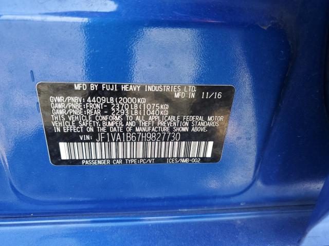 2017 SUBARU WRX - JF1VA1B67H9827730