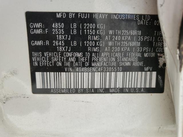 2015 Subaru Outback 3.6R Limited VIN: 4S4BSENC4F3305510 Lot: 61721424