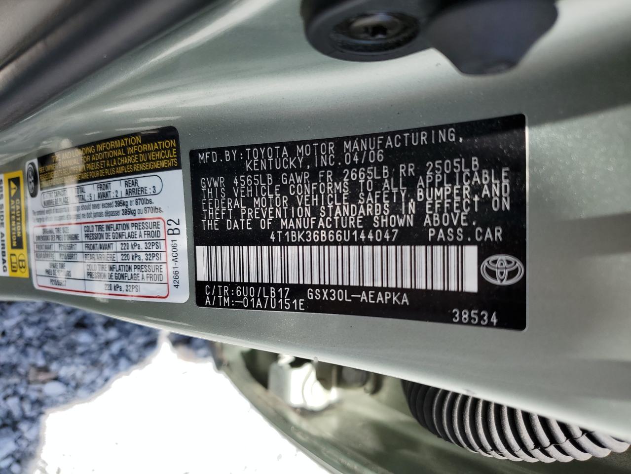 4T1BK36B66U144047 2006 Toyota Avalon Xl