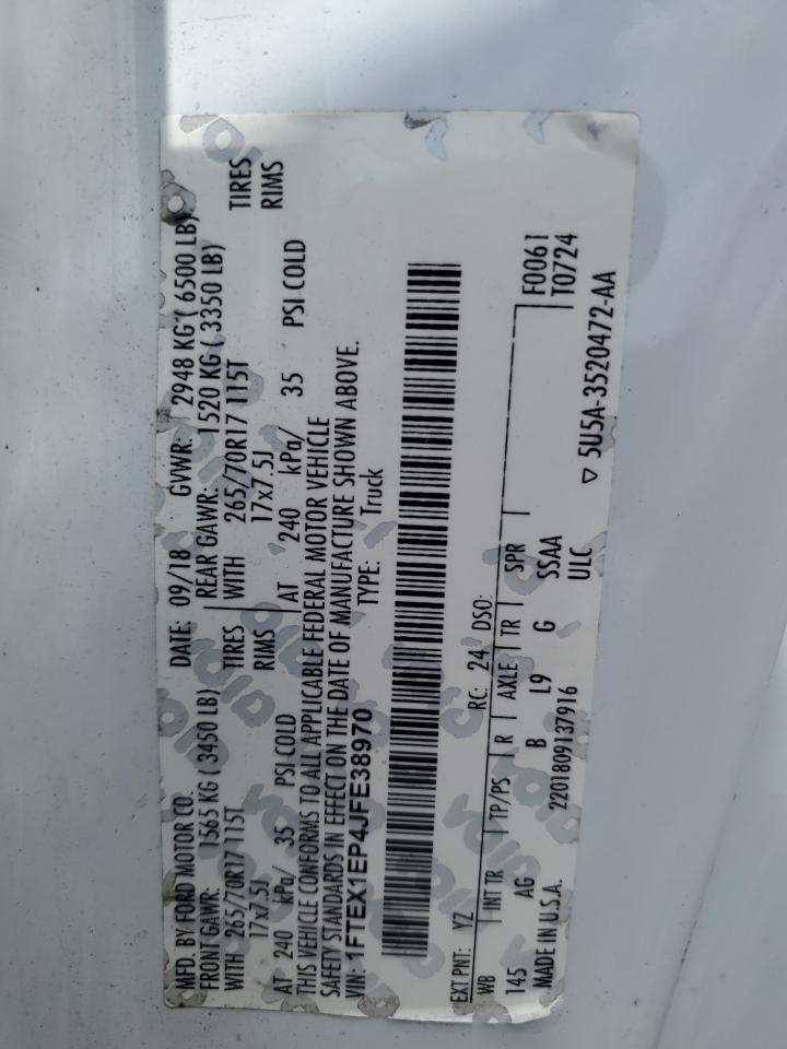 1FTEX1EP4JFE38970 2018 Ford F150 Super Cab