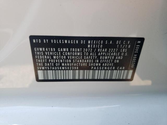 2019 VOLKSWAGEN GOLF SPORT - 3VWY57AU5KM502398