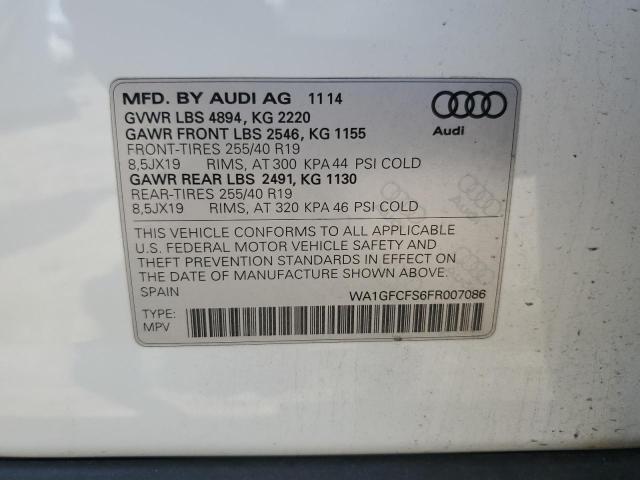2015 AUDI Q3 PRESTIG - WA1GFCFS6FR007086