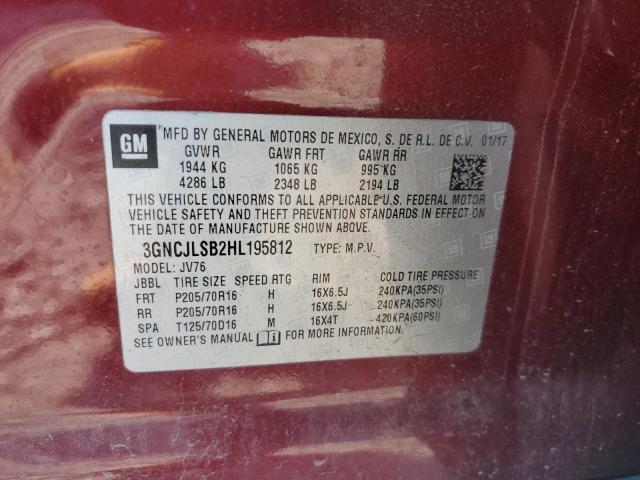 2017 CHEVROLET TRAX 1LT - 3GNCJLSB2HL195812