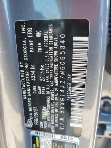 2021 Kia K5 Lxs VIN: 5XXG14J27MG065340 Lot: 60614564