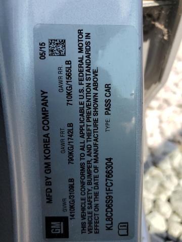 2015 CHEVROLET SPARK KL8CD6S91FC766304
