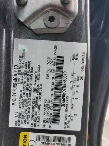 2017 FORD FUSION SE - 3FA6P0HD7HR260040