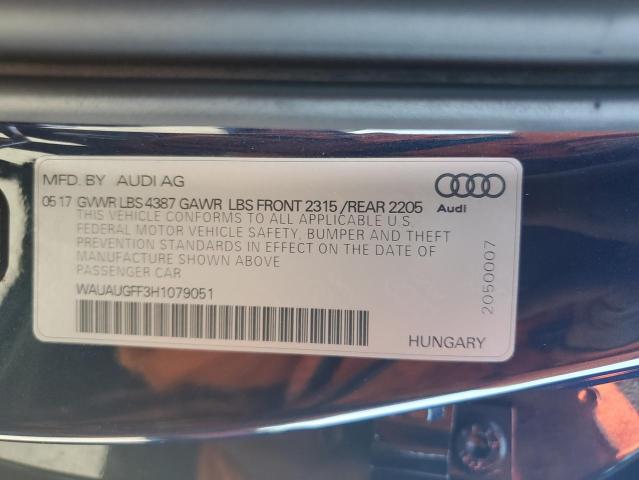 2017 AUDI A3 PREMIUM - WAUAUGFF3H1079051