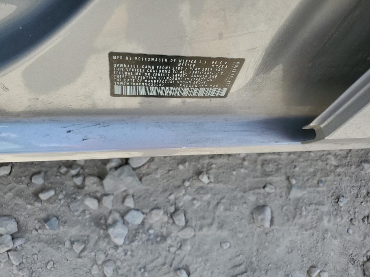 3VW7M7BUXNM033097 2022 Volkswagen Jetta Se