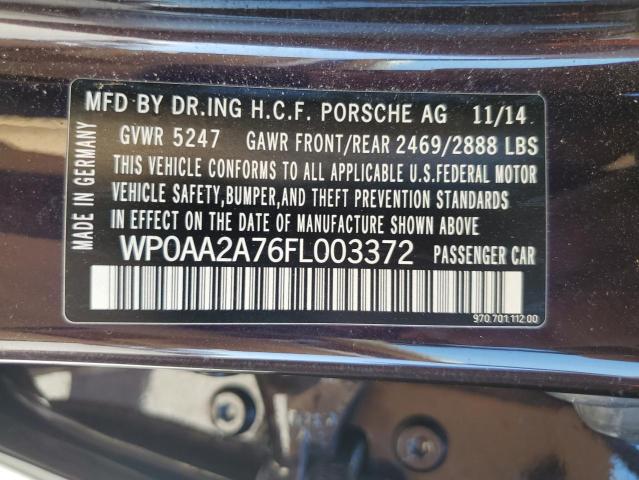 VIN WP0AA2A76FL003372 2015 Porsche Panamera, 2 no.12