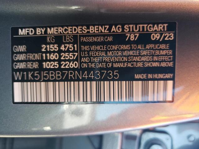 VIN W1K5J5BB7RN443735 2024 Mercedes-Benz CLA-Class,... no.12