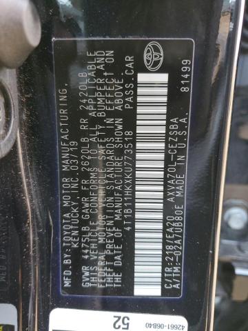 VIN 4T1B11HKXKU773518 2019 Toyota Camry, L no.12