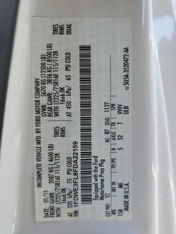 2015 Ford Econoline E350 Super Duty Cutaway Van VIN: 1FDWE3FL8FDA22159 Lot: 61723374