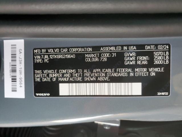 2024 VOLVO S60 CORE 7JRL12TK6RG319640