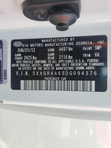 2013 Kia Optima Sx VIN: 5XXGR4A63DG094376 Lot: 62449134