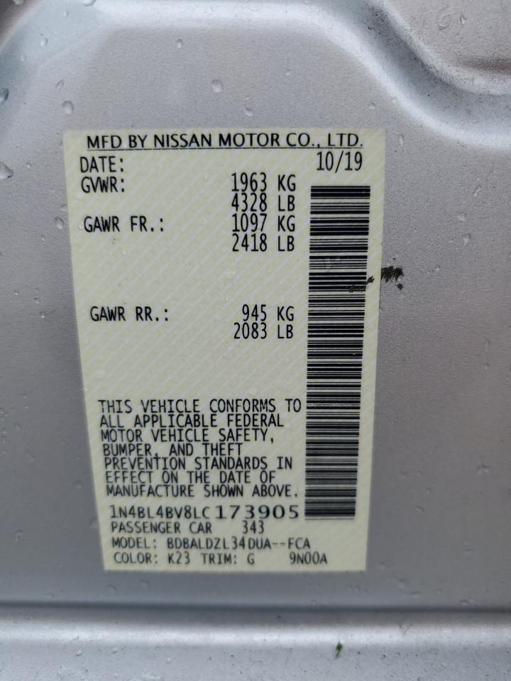 1N4BL4BV8LC173905 2020 Nissan Altima S