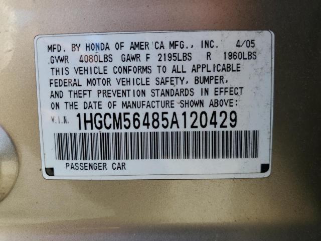 2005 Honda Accord Lx VIN: 1HGCM56485A120429 Lot: 61280614