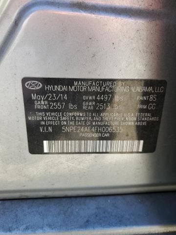 2015 Hyundai Sonata Se VIN: 5NPE24AF4FH006535 Lot: 61922374