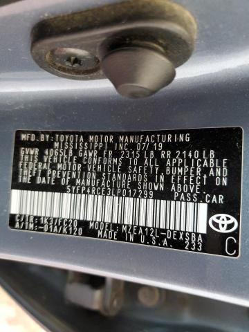 5YFP4RCE3LP017299 2020 TOYOTA COROLLA - Image 12