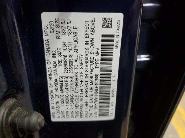 2020 Honda Cr-V Exl VIN: 2HKRW1H84LH407980 Lot: 62476404