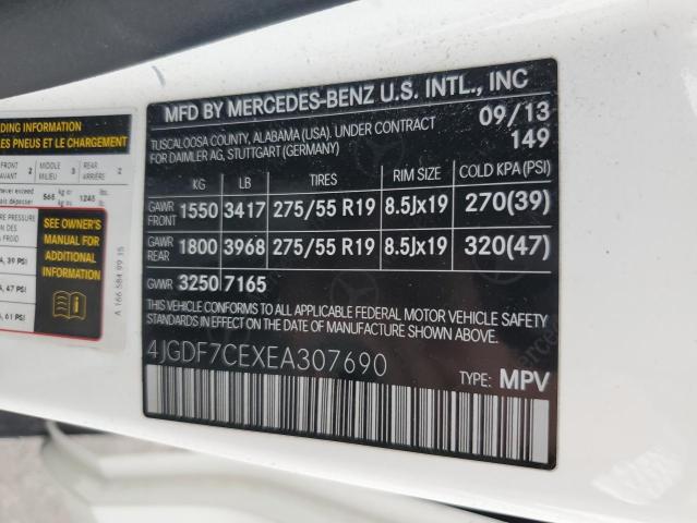 VIN 4JGDF7CEXEA307690 2014 Mercedes-Benz GL-Class, ... no.13