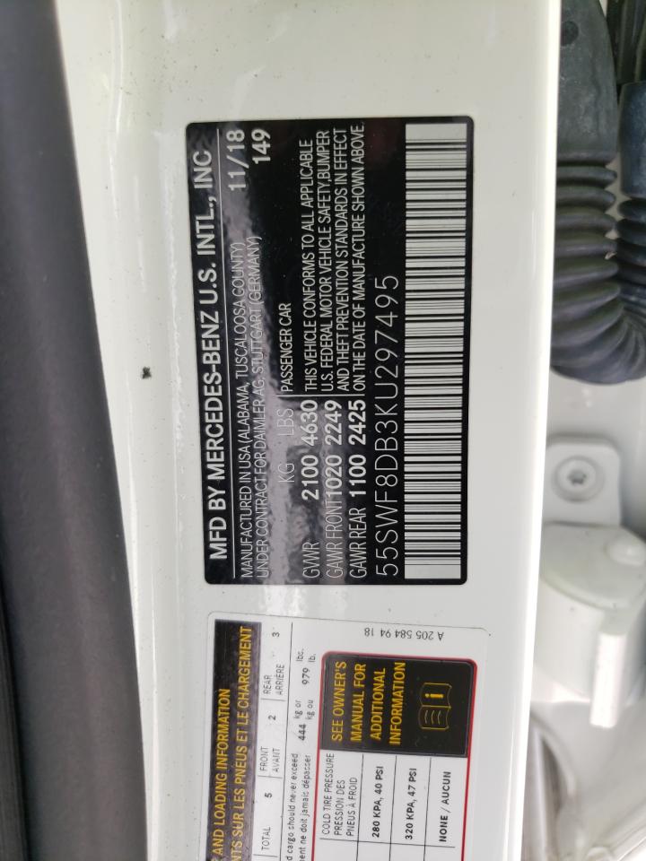 55SWF8DB3KU297495 2019 Mercedes-Benz C 300