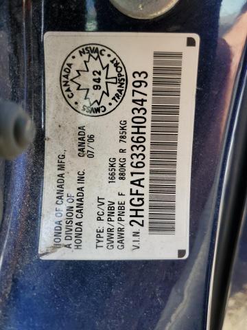 2HGFA16336H034793 2006 Honda Civic Dx Vp