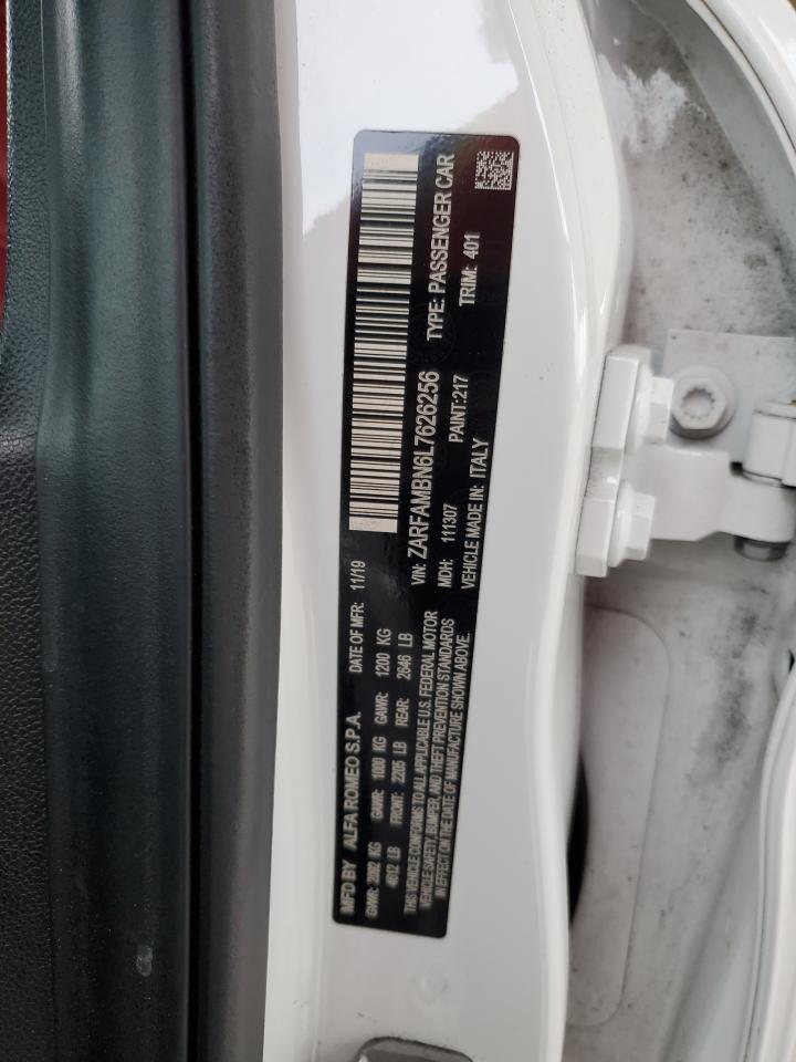 ZARFAMBN6L7626256 2020 Alfa Romeo Giulia Ti