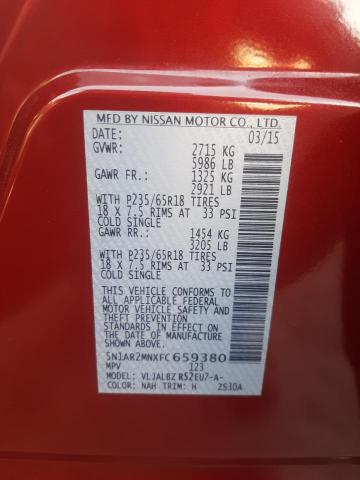 2015 Nissan Pathfinder S VIN: 5N1AR2MNXFC659380 Lot: 60931924