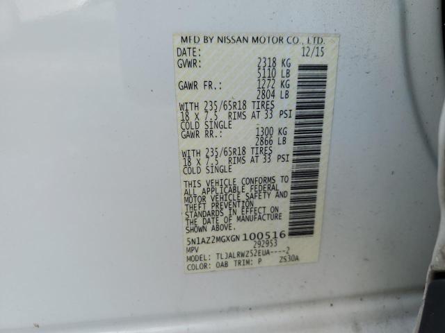 2016 NISSAN MURANO S - 5N1AZ2MGXGN100516