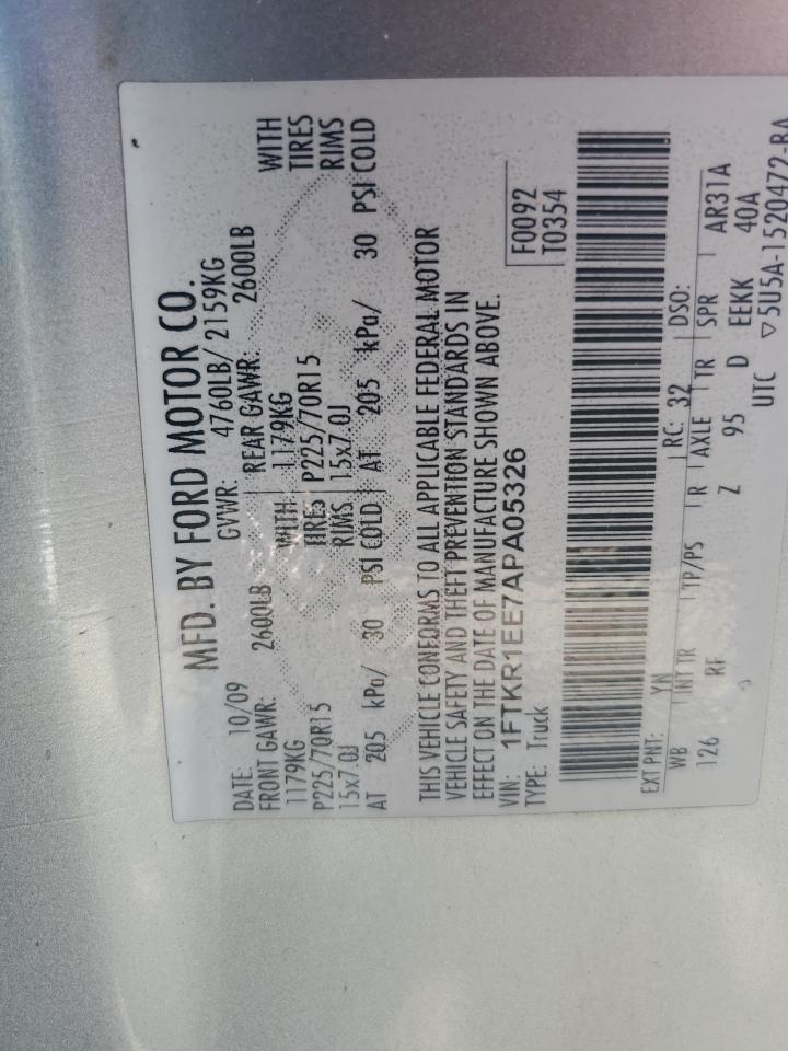 1FTKR1EE7APA05326 2010 Ford Ranger Super Cab