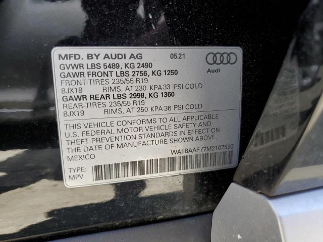 VIN WA1BAAFY7M2107530 2021 Audi Q5, Premium Plus no.14