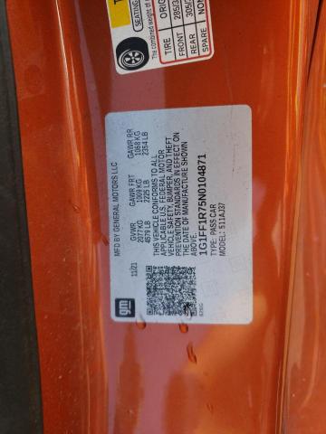 2022 Chevrolet Camaro Lt1 VIN: 1G1FF1R75N0104871 Lot: 62403294