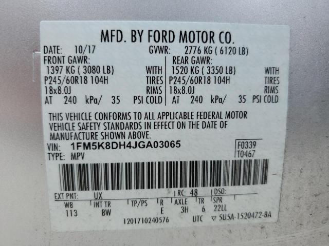 2018 FORD EXPLORER X - 1FM5K8DH4JGA03065