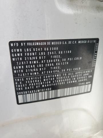 2018 VOLKSWAGEN TIGUAN SE - 3VV3B7AX3JM101450