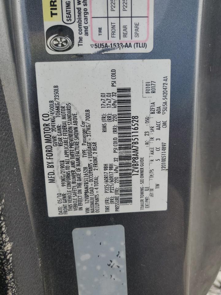 1ZVBP8AM7B5116528 2011 Ford Mustang