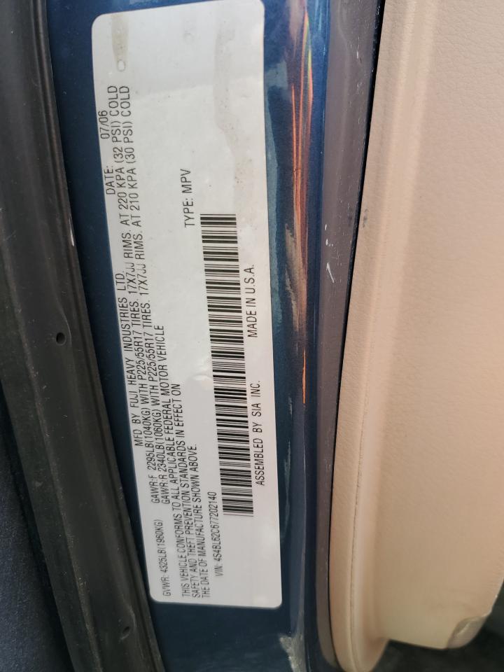 4S4BL62C677202140 2007 Subaru Legacy Outback 2.5I Limited