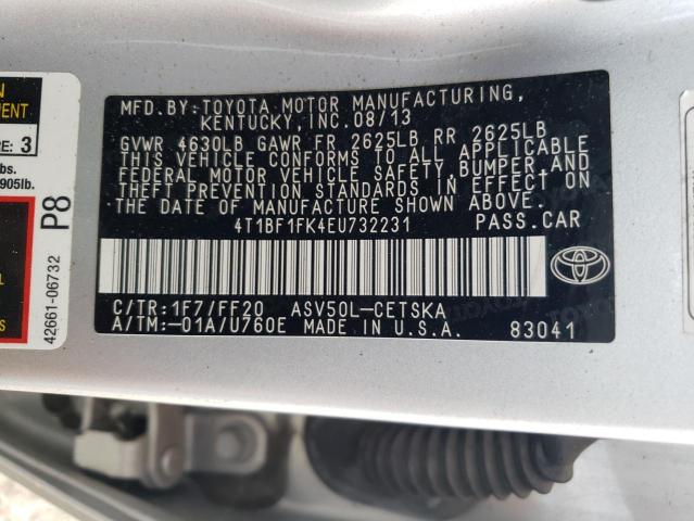 VIN 4T1BF1FK4EU732231 2014 Toyota Camry, L no.12