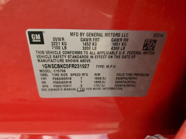 2015 CHEVROLET TAHOE C150 - 1GNSCBKC5FR231927