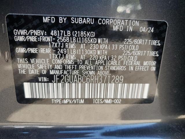 2024 SUBARU CROSSTREK - JF2GUABC6RH371289